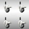 Service Caster 3 Inch 316SS Thermoplastic Rubber Swivel 3/4 Inch Stem Caster Set Lock Brake SCC-SS316TTLEX20S314-TPRB-34-4 - alternate 1
